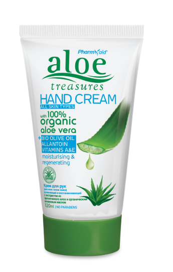 Aloe Treasures Hand Cream Olive, Питательный Крем для Рук с Оливковым Маслом ,120ml